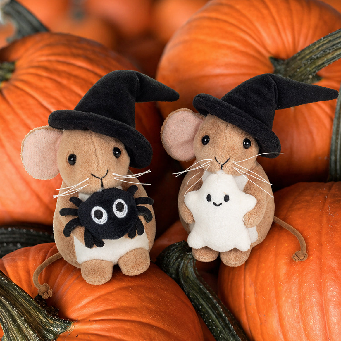 Teddy-Hermann Small Halloween Mouse With Spider