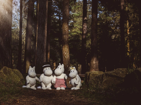 The Moomin family in the forest
