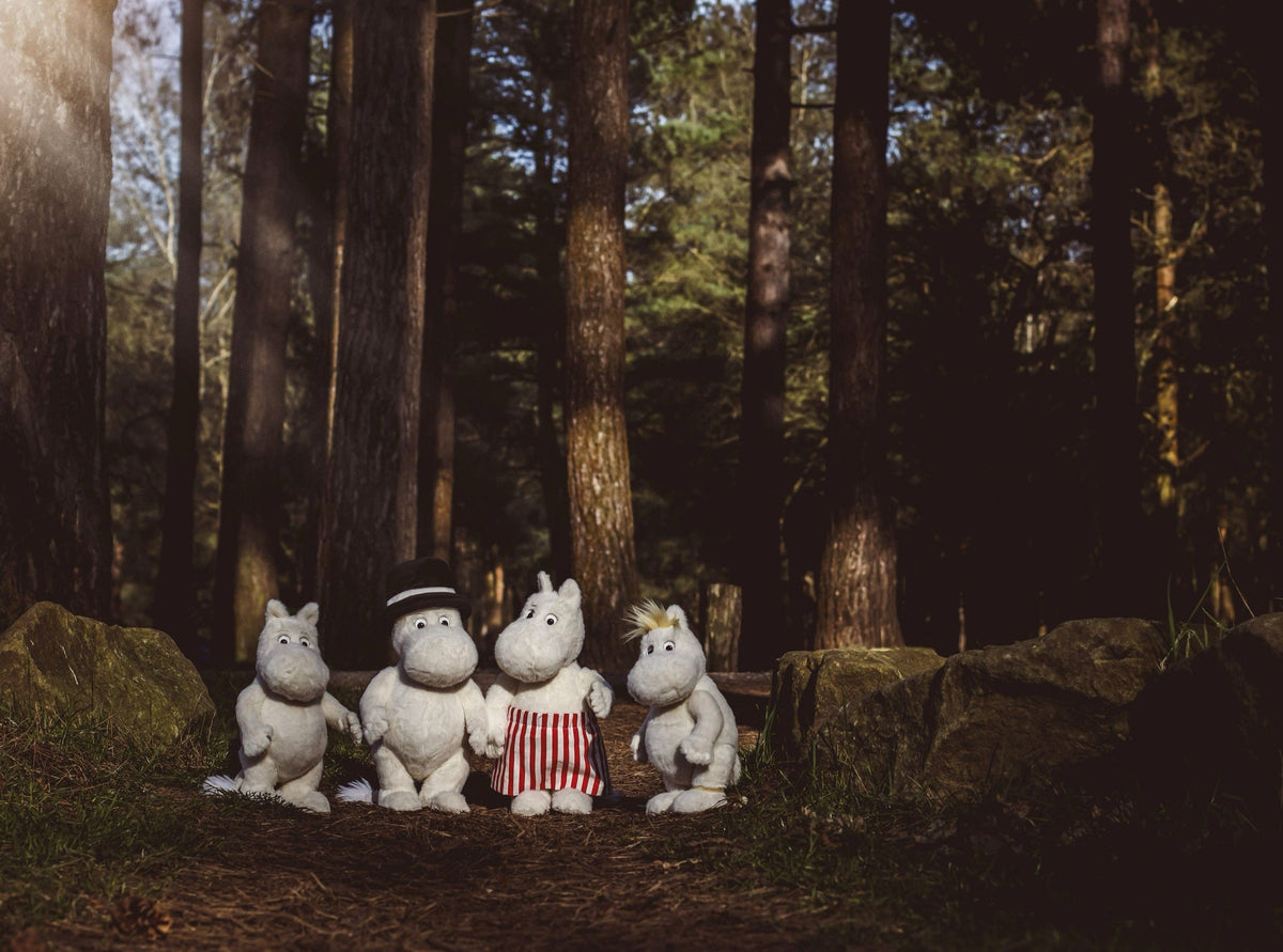 The Moomin family in the forest